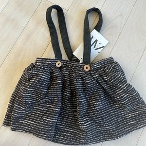 Zara baby girls textured weave skirt with suspenders
